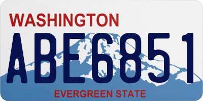 WA license plate ABE6851