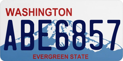 WA license plate ABE6857