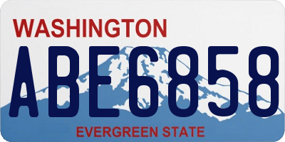 WA license plate ABE6858