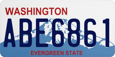WA license plate ABE6861