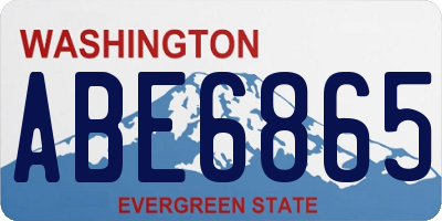 WA license plate ABE6865