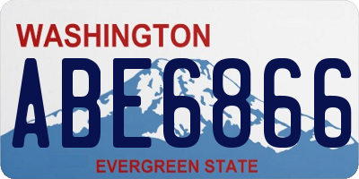 WA license plate ABE6866