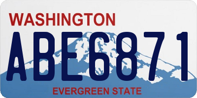 WA license plate ABE6871