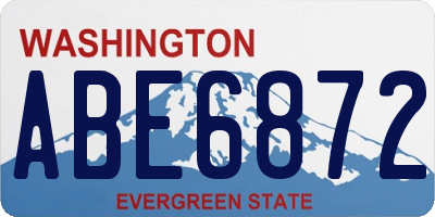 WA license plate ABE6872