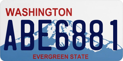 WA license plate ABE6881
