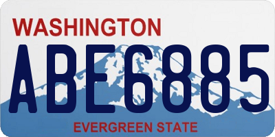 WA license plate ABE6885