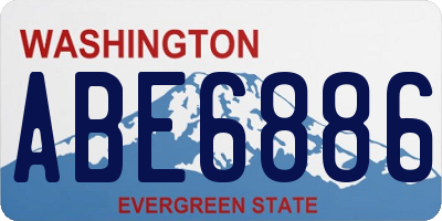 WA license plate ABE6886