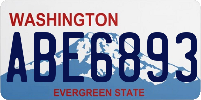 WA license plate ABE6893