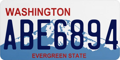 WA license plate ABE6894