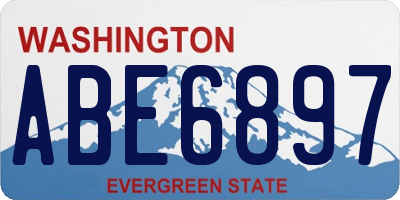 WA license plate ABE6897