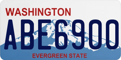 WA license plate ABE6900