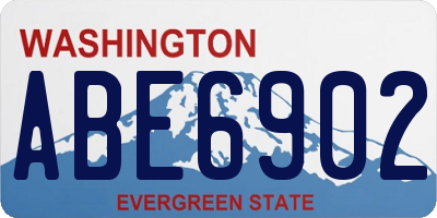 WA license plate ABE6902