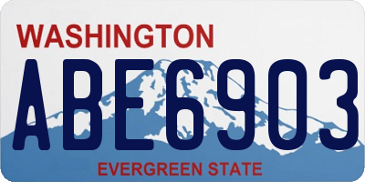 WA license plate ABE6903