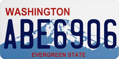 WA license plate ABE6906