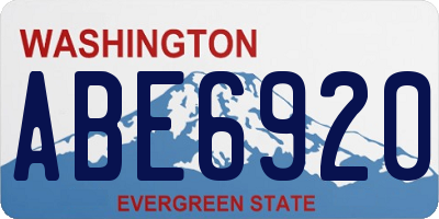 WA license plate ABE6920