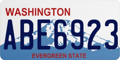 WA license plate ABE6923
