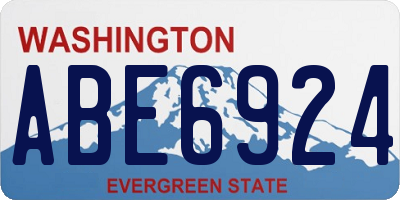 WA license plate ABE6924