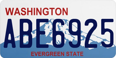 WA license plate ABE6925