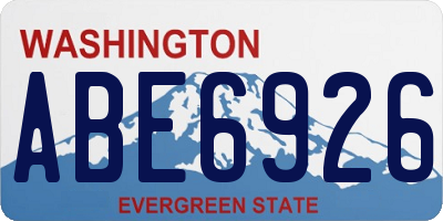 WA license plate ABE6926