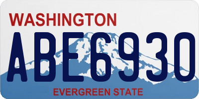 WA license plate ABE6930