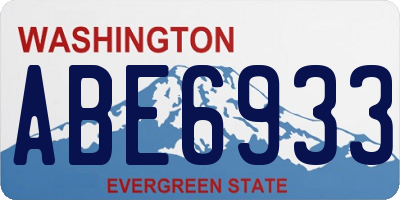 WA license plate ABE6933