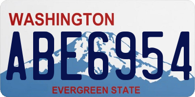 WA license plate ABE6954