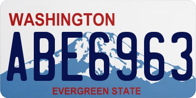 WA license plate ABE6963