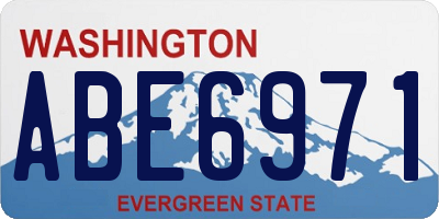 WA license plate ABE6971
