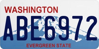 WA license plate ABE6972