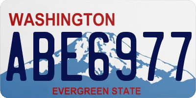 WA license plate ABE6977