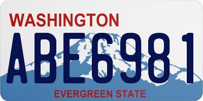 WA license plate ABE6981