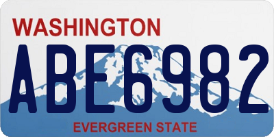 WA license plate ABE6982