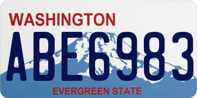 WA license plate ABE6983