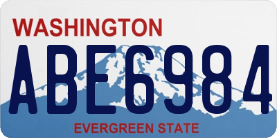 WA license plate ABE6984