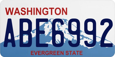 WA license plate ABE6992