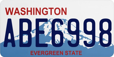 WA license plate ABE6998