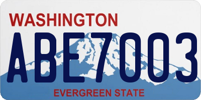 WA license plate ABE7003