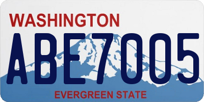 WA license plate ABE7005