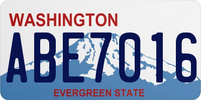 WA license plate ABE7016