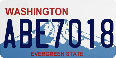 WA license plate ABE7018