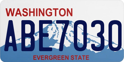 WA license plate ABE7030