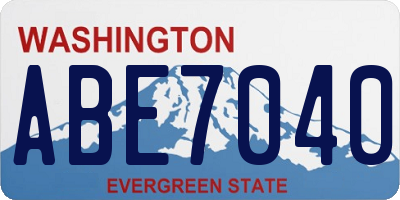 WA license plate ABE7040