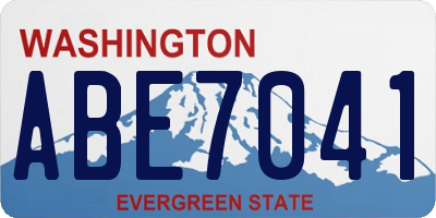 WA license plate ABE7041