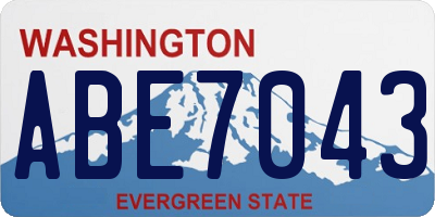 WA license plate ABE7043