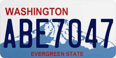 WA license plate ABE7047