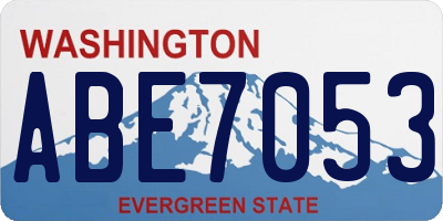 WA license plate ABE7053