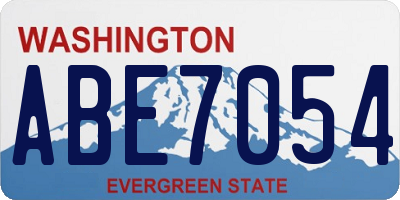 WA license plate ABE7054