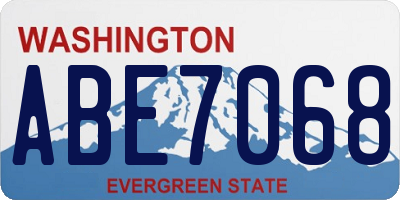 WA license plate ABE7068