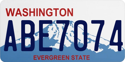 WA license plate ABE7074