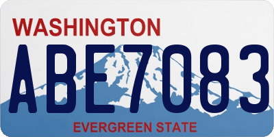 WA license plate ABE7083